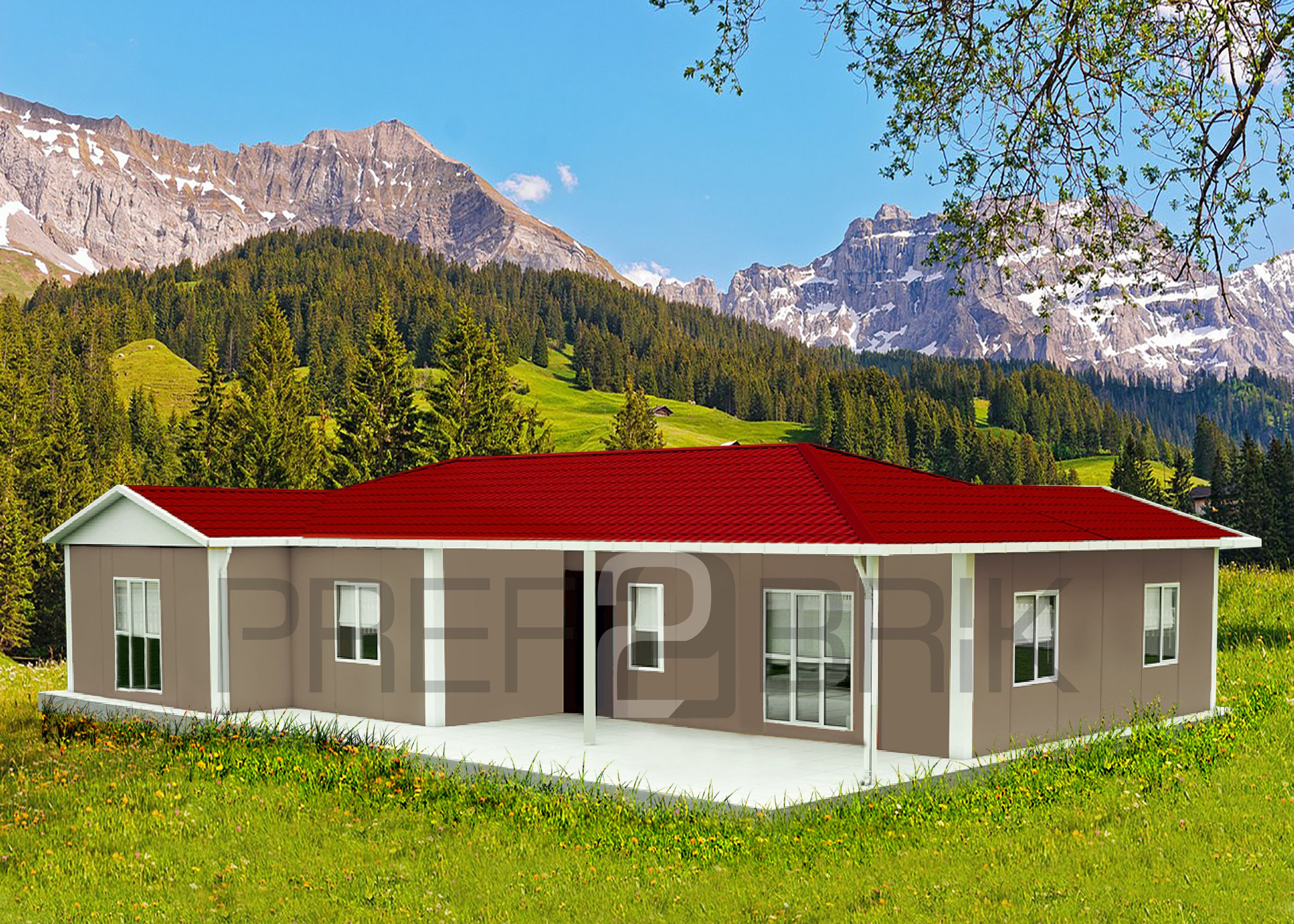 148m² Tek Katlı Prefabrik Ev